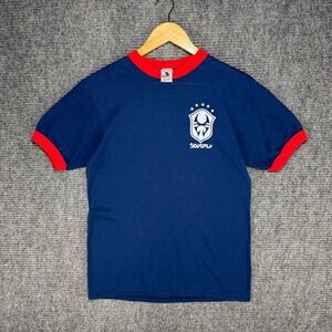 Soulfly Band Ringer Tee Mens Medium Navy Blue Red Augusta Sportswear 22 Graphic